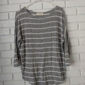 Pomelo Grey Striped Shirt Women's Size Medium
